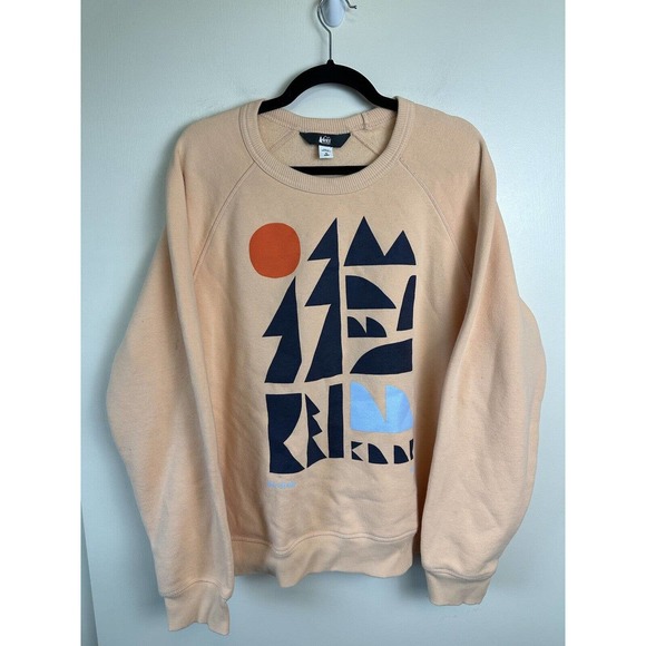 REI Sweaters Rei Coop Womens Xl Crewneck Sweater Graphic Peach